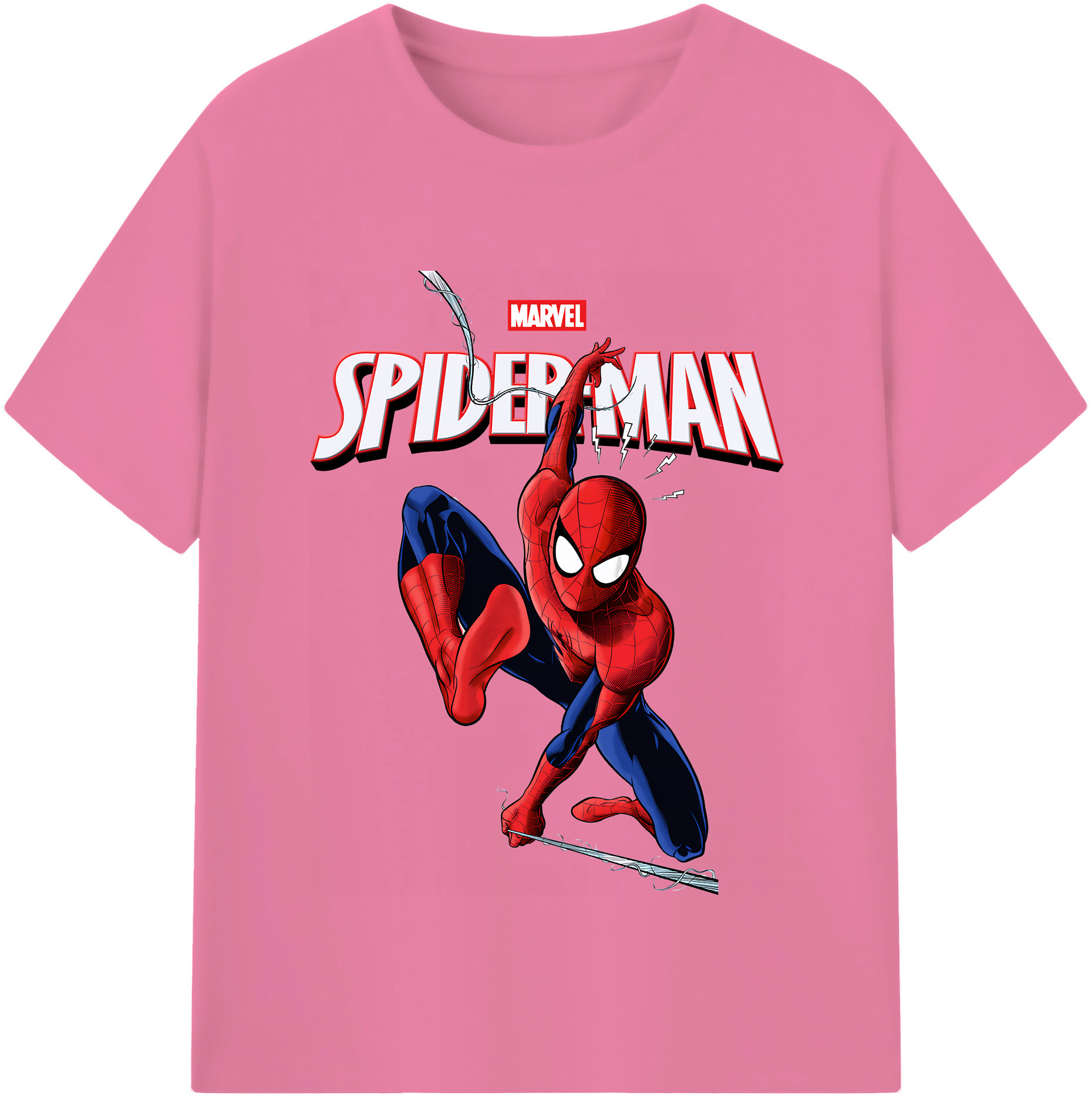 （画像用） Spider Man スパイダーマン 綿100％半袖Tシャツ（フロントプリント）